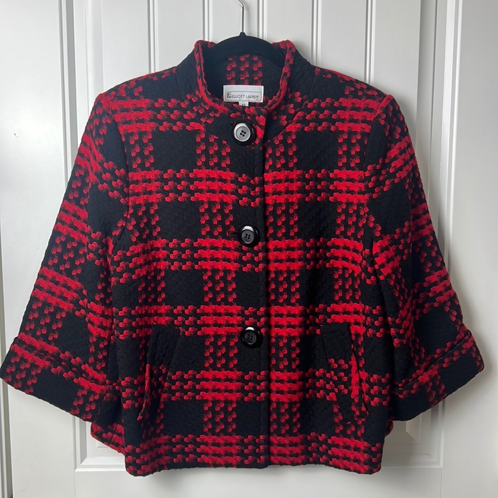 Elliott Lauren Red and Black Crop Jacket
